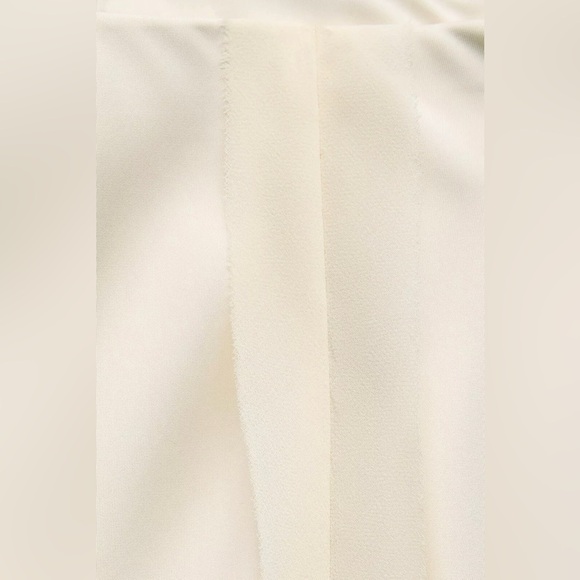 NWT Zara SET Cream Ecru Mixed Organza Satin Effect Blouse Skirt L XL - Picture 8 of 16